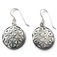 silver flower of life earings