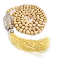 Necklace Budha cream wood