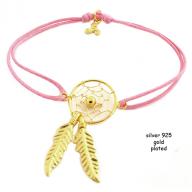 Dreamcatcher gold plated pink