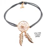 Dreamcatcher rosegold plated grej