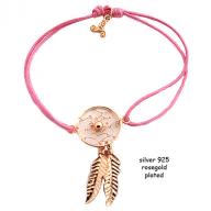 Dreamcatcher rosegold plated pink