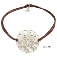 Flower silver 925 brown