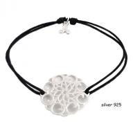 Flower silver 925 black