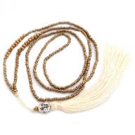 Necklace Happy Budha tassel gold