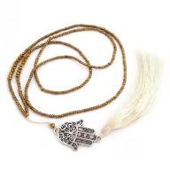 Necklace Fatimas Hand tassel gold
