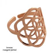 Ring bronze Flower Of Life rosegold