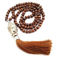 Necklace Budha brown wood