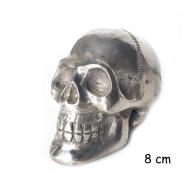 Brons Silver Skull 8 Cm