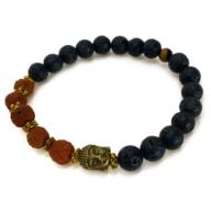 Bracelet Budha lavastone rudraksha