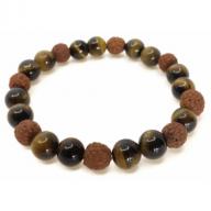 Bracelet tigereye rudraksha beads