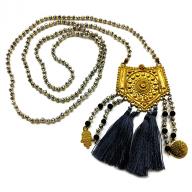 Necklace Maroc tassel gray