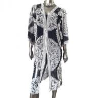 Long kaftan flower black