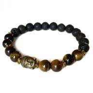 Bracelet tigereye lava beads