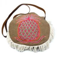 Round Bag Pineapple Emboidery