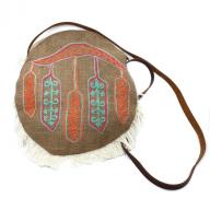 Round Bag Feather Emboidery