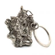 Silverplated Budha head keyringholder 