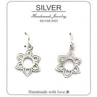 silver 925 flower earring