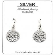 silver 925 flower earring