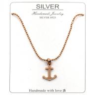 Silver 925 Anker neckless rosegold