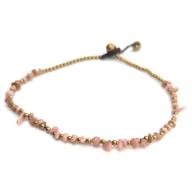 Anklet Brass Rhodonite