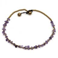 Anklet Brass Amethyst