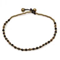 Anklet Brass beads tigereye